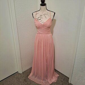 Davids Bridal Rose Pink Pleated Dress